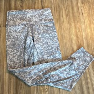 Lululemon Wunder under 25” grey speckled tights